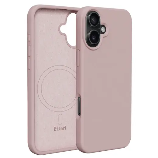 Etteri Silicone maciņš ar MagSafe atbalstu telefonam iPhone 16 rozā