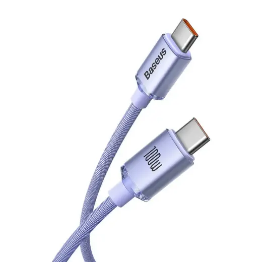 Baseus CAJY000705 Crystal Shine Series Data Cable USB-C - USB-C 100W 2m Purple (Damaged Package)