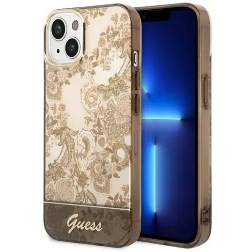 Guess GUHCP14SHGPLHC iPhone 14 | 15 | 13 6.1" ochre hardcase Porcelain Collection