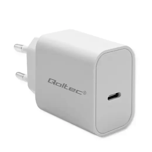 Qoltec Super Quick reisilaadija | 20W | PD | USB-C | valge
