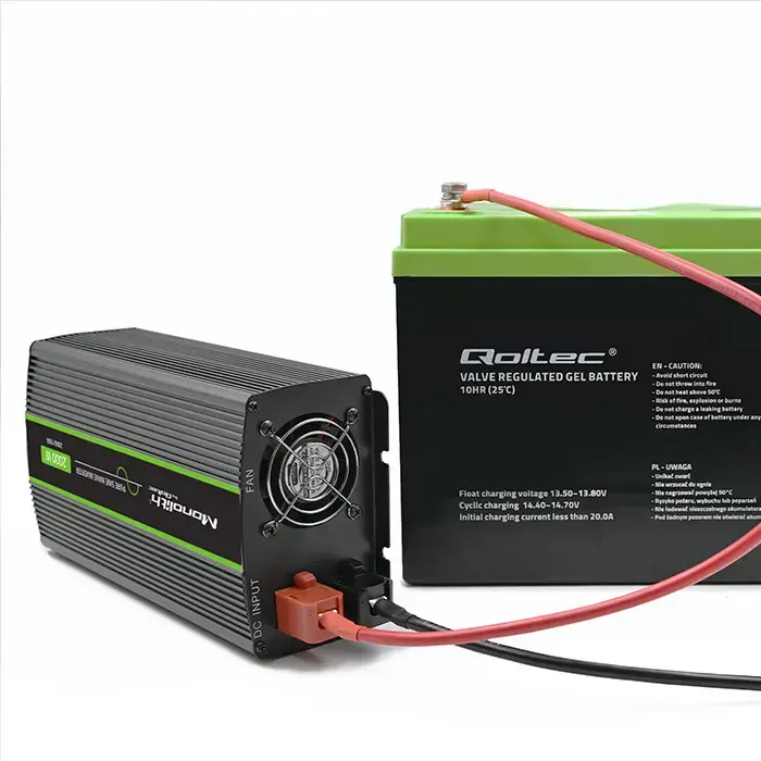 Qoltec Pure Sine Wave Inverter Monolith | 1000W | 2000W | 12V to 230V