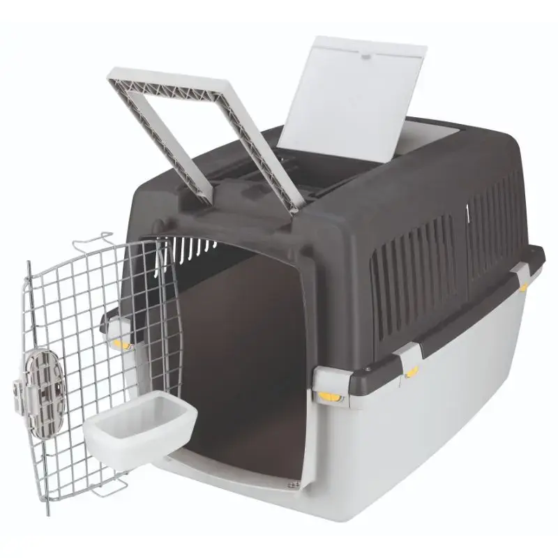 Transportēšanas bokss dzīvniekiem : Trixie Gulliver 4 transport box, S–M: 52 × 51 × 72 cm, light grey|dark grey. up to 18kg