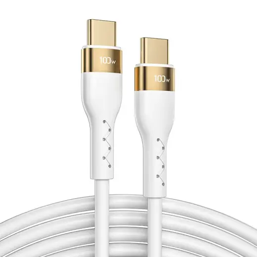 Joyroom Liquid Silicone USB Type C - USB Type C charging | data cable PD 100W 3m white (S-3050N18-10)