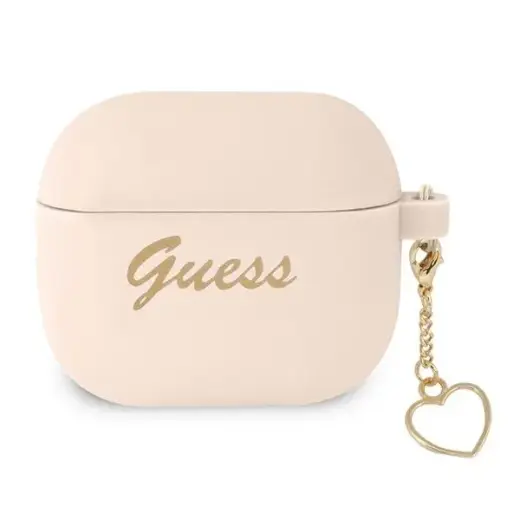 Guess GUA3LSCHSP AirPods 3 cover różowy|pink Silicone Charm Heart Collection