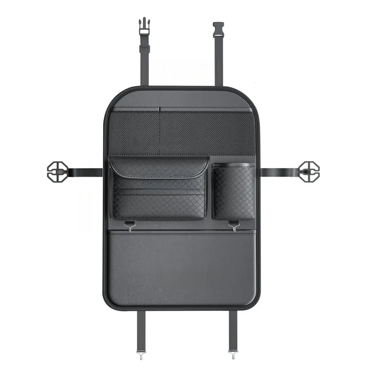 Car organizer for front seats with compartments D03 black