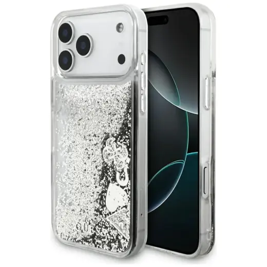Guess Liq. Glitter Charms telefoniümbris iPhone 17 Pro Max jaoks, hall