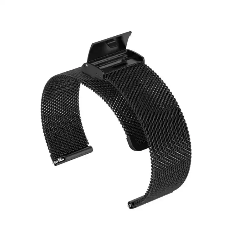 ADJUSTABLE STAINLESS STEEL SMART STRAP FOR WATCH/SMARTWATCH 22MM BLACK