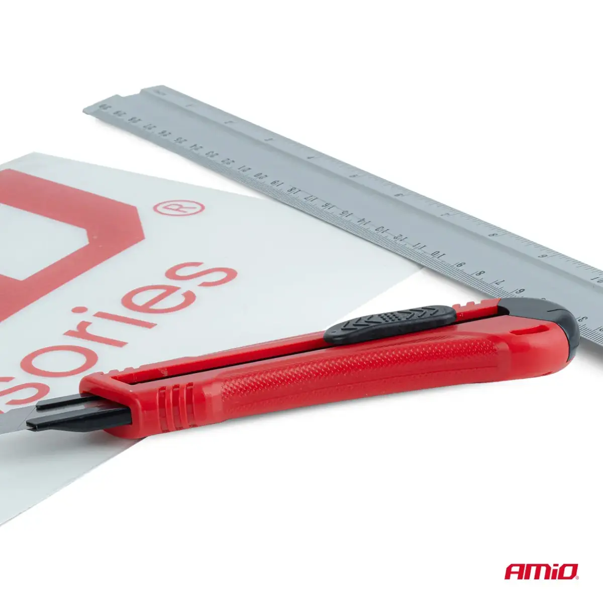 ABS Utility Knife set 100x18x0,5mm 24 pcs Box AMIO-04811