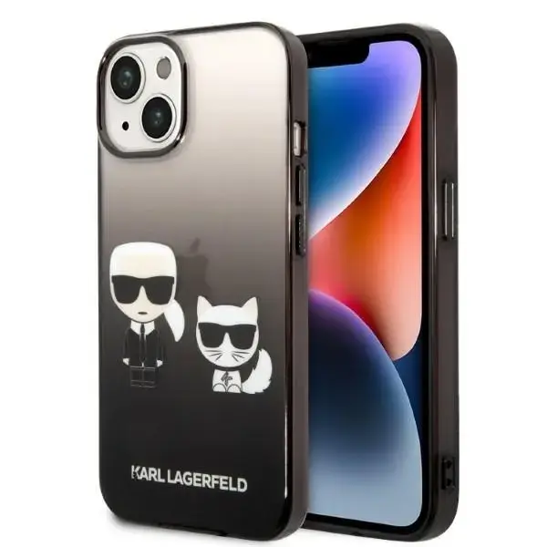 Karl Lagerfeld KLHCP14STGKCK iPhone 14  | 15 | 13 6,1" hardcase czarny|black Gradient Ikonik Karl & Choupette