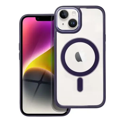 Color Edge Mag telefoni ümbris MagSafe toega iPhone 14 lilla