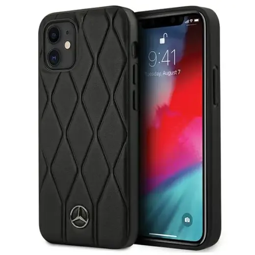 Mercedes MEHCP12SMULBK iPhone 12 mini 5,4" czarny|black hardcase Wave Line