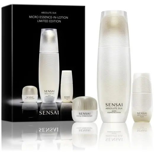 Set Sensai: Absolute Silk, Radiance & Hydration, Essence Lotion, For Face, 125 ml + Absolute Silk, Deep Moisturizing, Fluid, For Face, 16 ml + Total Form Expert, Firming & Lifting, Cream, For Face, 9 ml