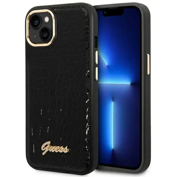 Guess GUHCP14MHGCRHK iPhone 14 Plus 6,7" czarny|black hardcase Croco Collection