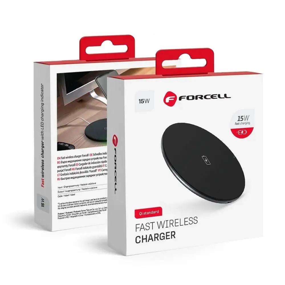 Forcell F-Energy bezvadu lādētājs | Qi | 15W | melns