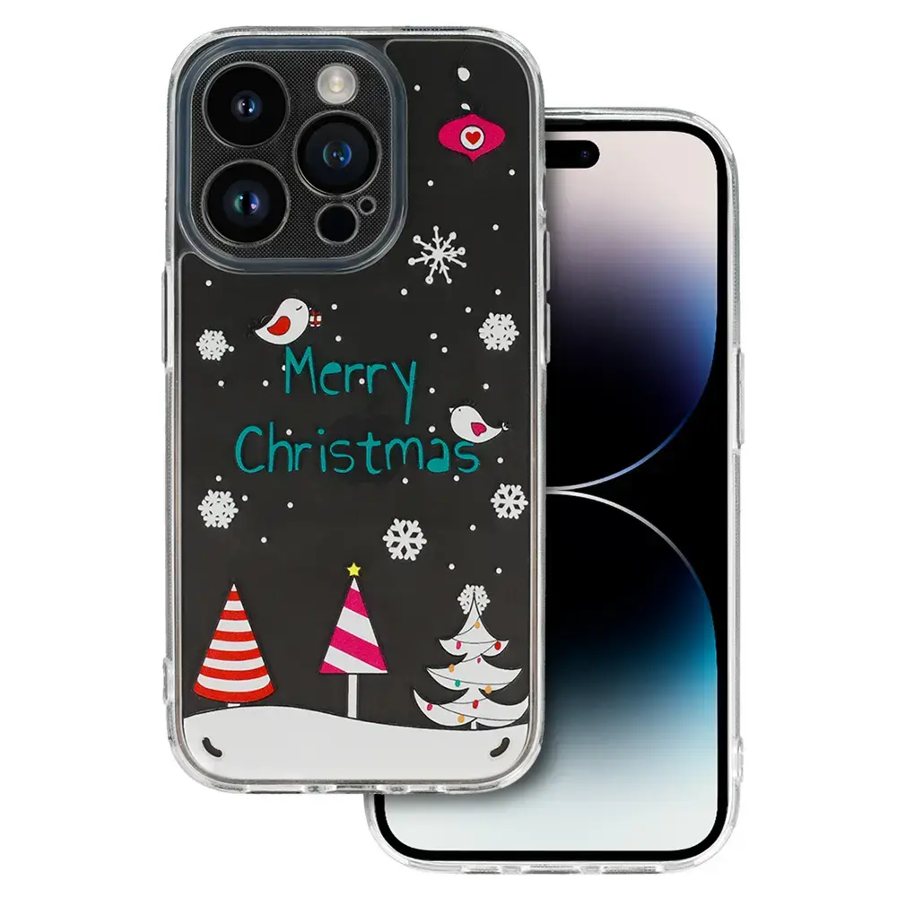 TEL PROTECT Christmas maciņš telefonam iPhone 13 Pro Max caurspīdīgs (dizains 4)