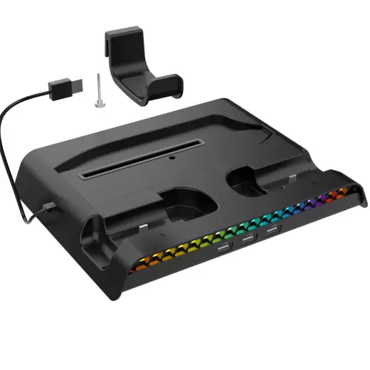 iPega P5S006H Multifunctional Charging RGB Stand with Cooling for PS5 Slim Black (Damaged Package)