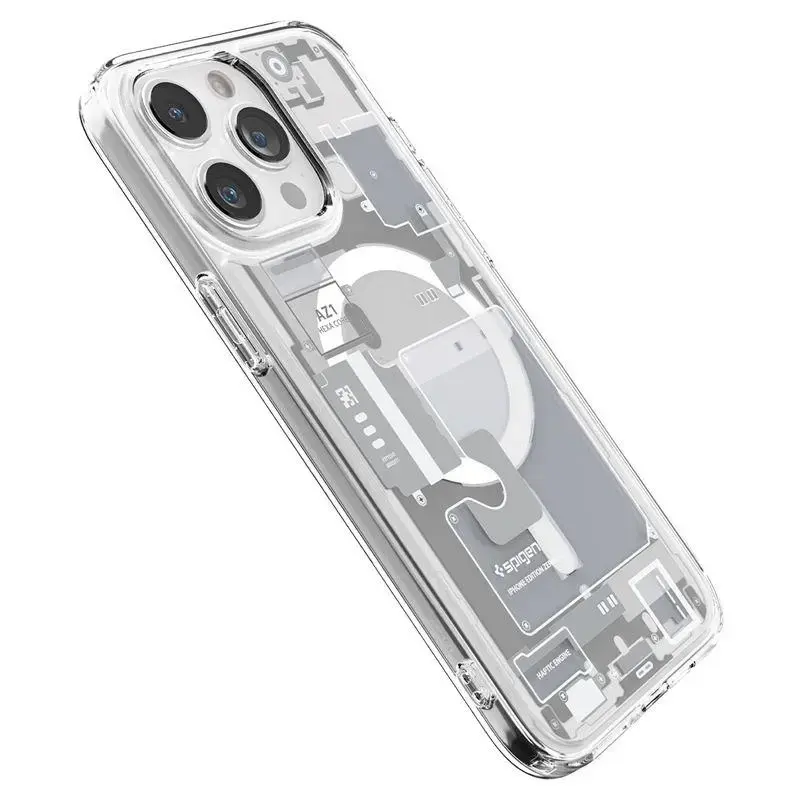 Spigen Ultra Hybrid Mag Case with MagSafe for iPhone 15 Pro Max - White (Zero One Pattern)