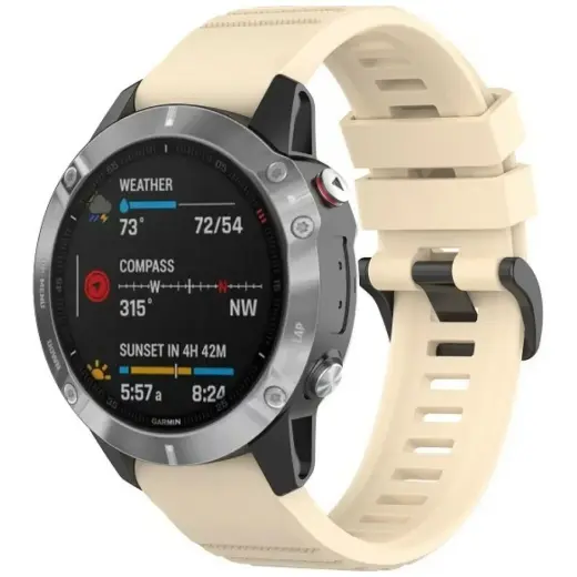 Beline Watch 1 viedpulksteņa siksniņa priekš Garmin Fenix 7 Pro/8/E/MARQ Gen2/Epix Pro Gen2 (22 mm) | silikons | bēša