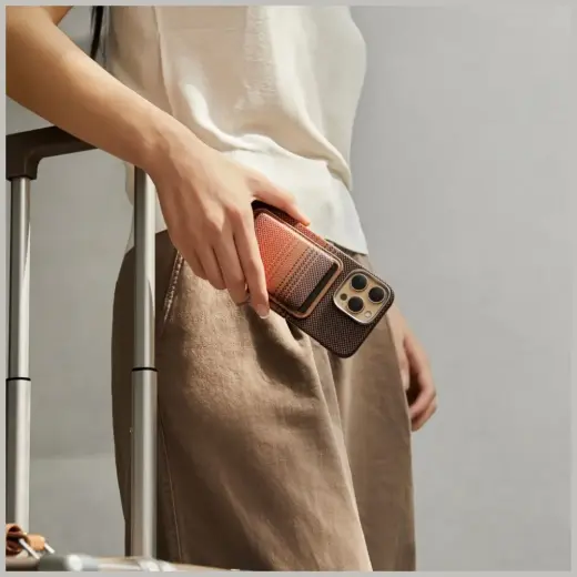 Magnetic wallet PITAKA Woven Wallet MagSafe for phone sunset Photo