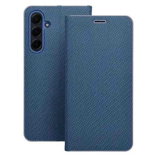 LUNA Carbon raamatutüüpi telefoni ümbris Samsung Galaxy A15 4G (A155) | A15 5G (A156) sinine