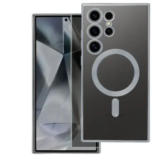 Electro Mag telefono dėklas su MagSafe palaikymu Samsung Galaxy A27 5G (A276) sidabrinis