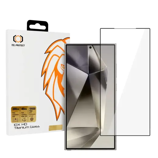 Tel Protect 10X HD Titanium aizsargstikls telefona ekrānam Galaxy S24 Ultra (saderīgs ar pirksta nospieduma sensoru)