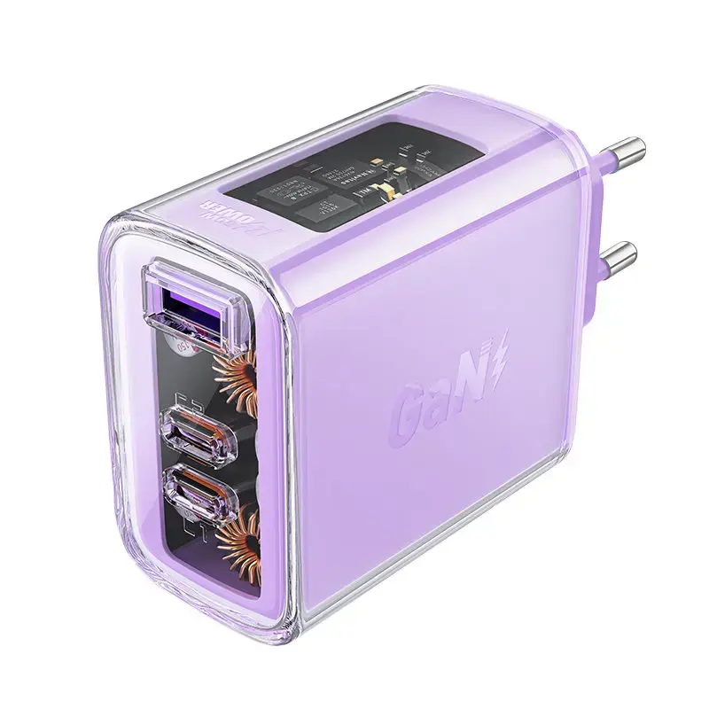 Acefast A45 tīkla lādētājs | 65W | GaN | USB-A, USB-C | violets