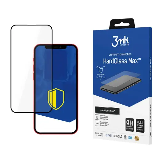 3mk HardGlass Max™ aizsargstikls telefonam iPhone 13 Mini melns