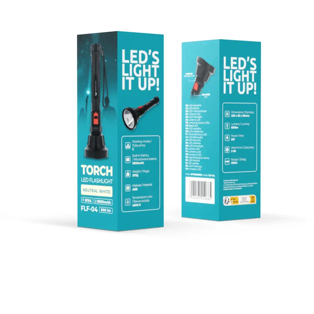 Forever Light LED flashlight TORCH 1800mAh 600lm FLF-04