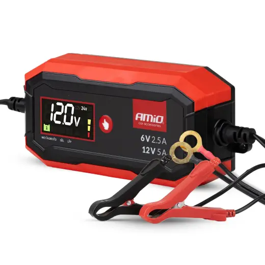 Digital battery charger AGM GEL STD LiFePo4 MAX 5A 6/12V PRO AMIO-04527