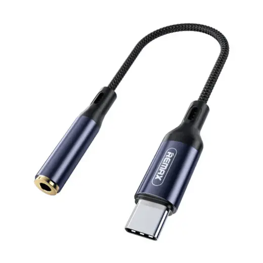 Remax Sury Series adapter USB Type C mini jack 3.5mm 0.13m graphite (RL-LA13a)