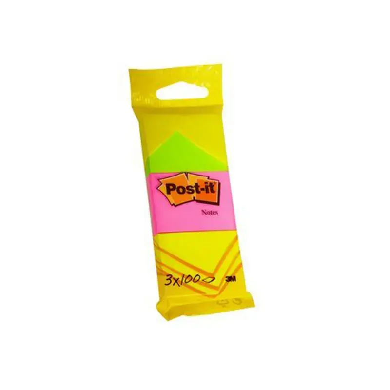 Piezīmju līmlapiņas Post-it 6812 Neon 51x38mm, 3 gab/iepak., dažādas krāsas