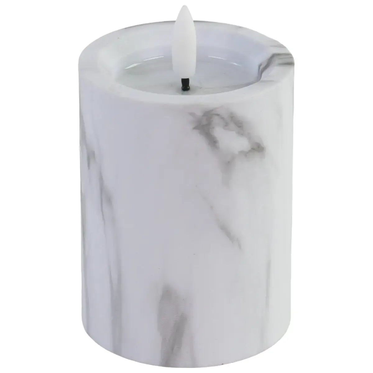 Svece LED 7.5x12cm, marmora efektu