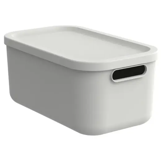 Storage box Albula 12L with lid, white