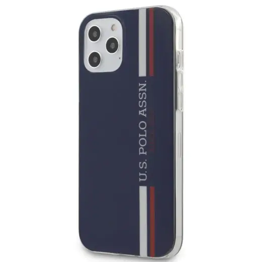 U.S. Polo USHCP12LPCUSSNV Tricolor VS telefoni ümbris iPhone 12 Pro Max sinine