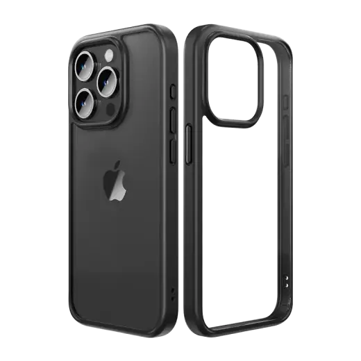 Rock Guard Series Case for Iphone 15 Pro transparent-black