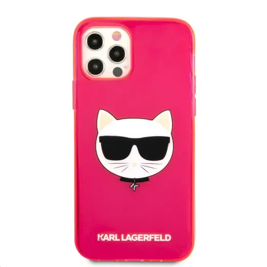 KLHCP12MCHTRP Karl Lagerfeld TPU Choupette Head Case for iPhone 12|12 Pro 6.1 Fluo Pink