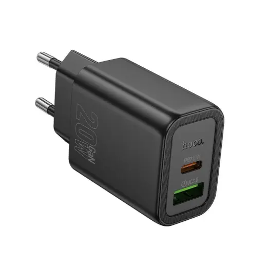 HOCO N61 reisilaadija | 20W | PD, QC | USB-A, USB-C | must