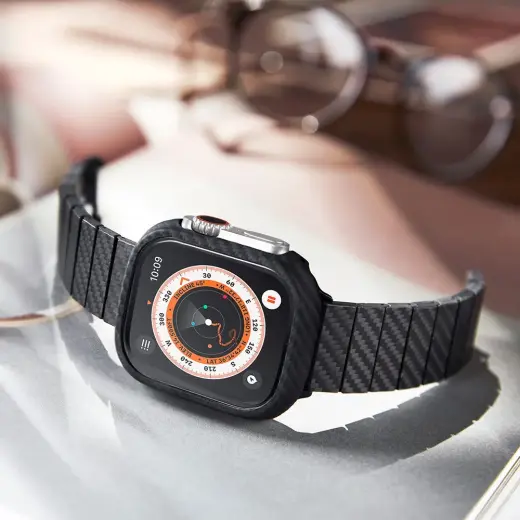Band PITAKA Carbon Fiber Modern for Apple Watch 1|2|3|4|5|6|7|8|9|10|SE|Ultra|Ultra2 black grey Photo