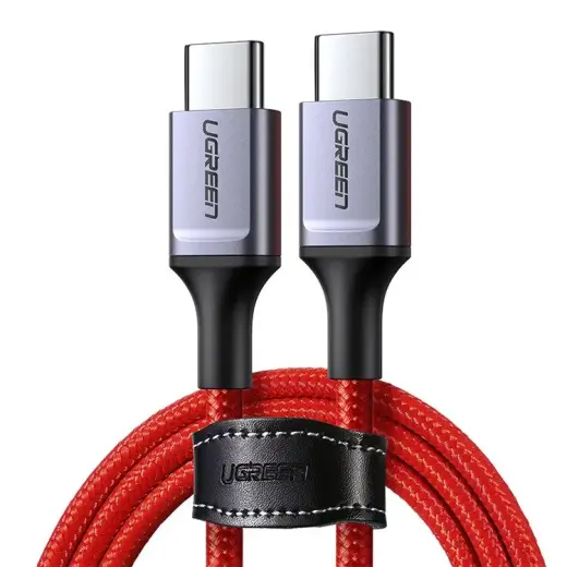 UGREEN US294 datu pārraides un uzlādes vads | USB-C uz USB-C | 15W | 1m | sarkans