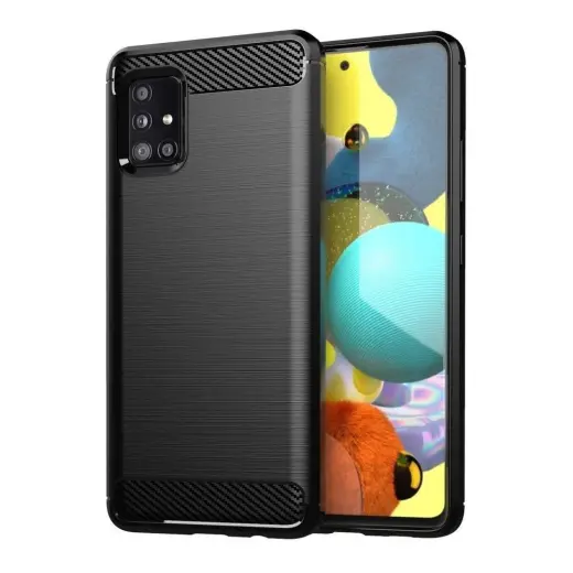 Forcell Carbon maciņš telefonam Samsung Galaxy A71 melns