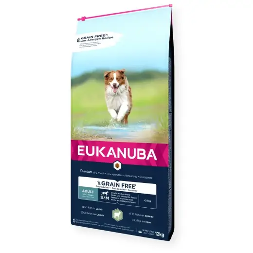 Сухой корм для собак - Eukanuba Adult Small and Medium Lamb and Rice Grain Free, 12 кг