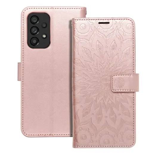 MEZZO mandala knyginio tipo telefono dėklas Samsung Galaxy A53 5G (A536) rožinis