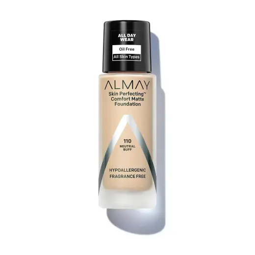 Almay, Skin Perfecting Comfort, Matte, Liquid Foundation, 110, Neutral Buff, SPF 15, 30 ml