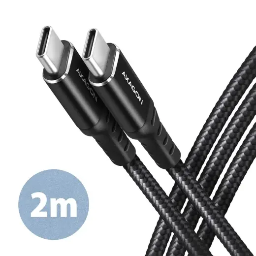 Axagon BUCM-CM20AB datu pārraides un uzlādes vads | USB-C uz USB-C | 2m