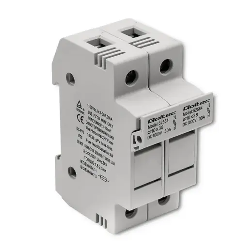 Qoltec Fuse base + DC fuse |2P |1000V |30A |10x38 |solar