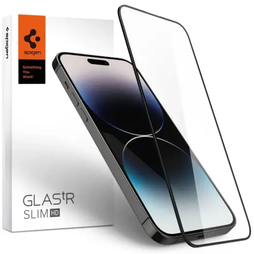 Spigen Glass FC tempered glass for phone iPhone 14 Pro black