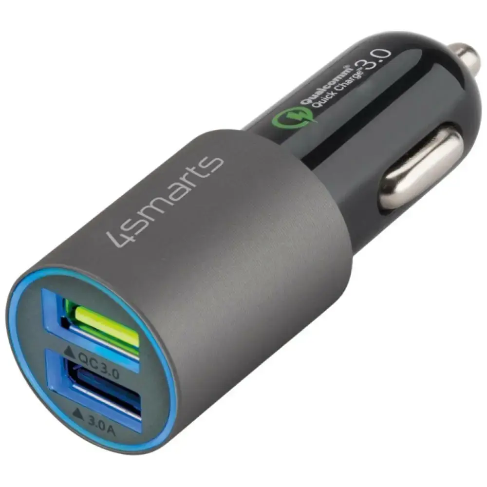 4smarts Rapid auto lādētājs | 30W | QC | USB-A | pelēks