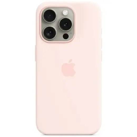 Apple iPhone 15 Pro Max Silicone Case with MagSafe - Light Pink