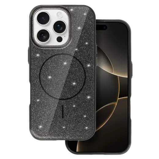 Slim Shiny telefono dėklas su MagSafe palaikymu iPhone 13 Pro juodas